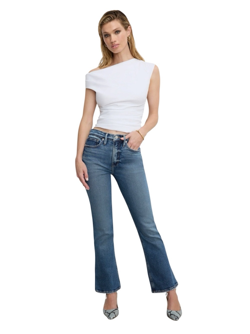 Good American: Good Standard Kick Flare Indigo Jeans Size 8